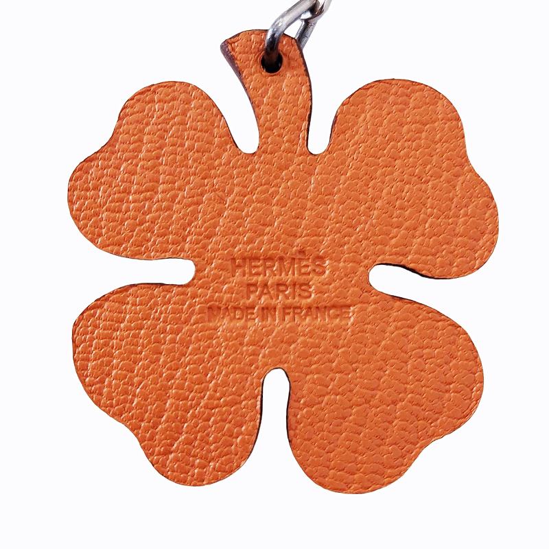 エルメス HERMES クローバー 四つ葉 シルバーチェーン バッグ チャーム  
