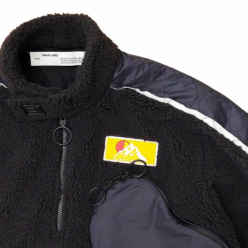 オフホワイト OFF WHITE 1000 ECO FUR MOTO PULLOVER ハーフジップ 