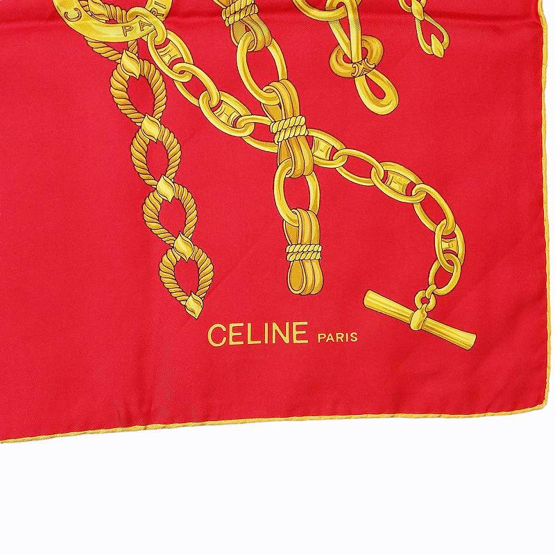 CELINE チェーン柄 ストール　スカーフ セリーヌ CELINE 大判スカーフ ストール チェーン アクセサリー