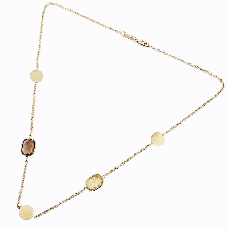 レギジュエリー Le.gi チェーンネックレス カラーストーン イタリア製  