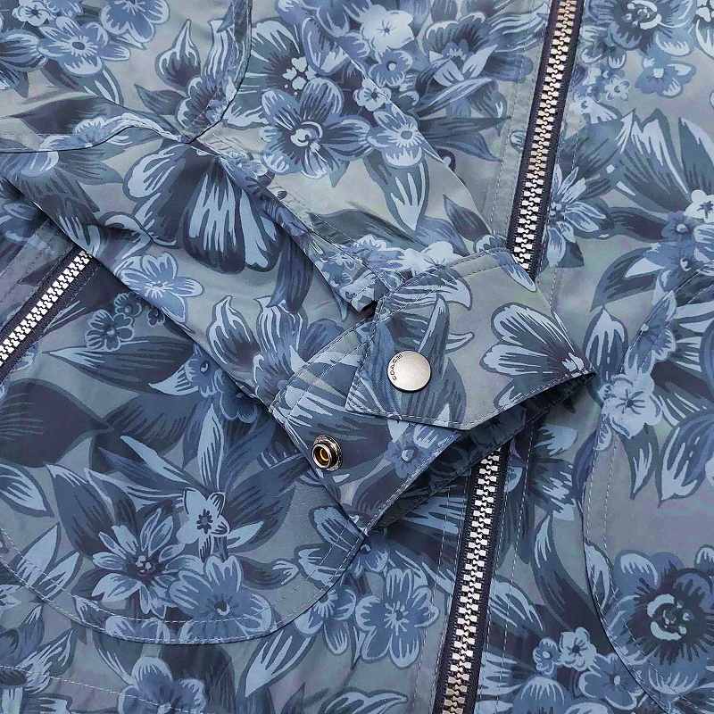 コーチ マウンテンパーカー ジャケット 花柄 レザー ポリ F56273 M コーチ COACH 美品 F56273 マウンテンパーカー ブルゾン