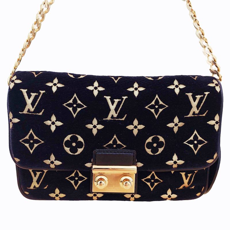 ルイヴィトン LOUIS VUITTON モノグラム ベルベット ポシェットカリー