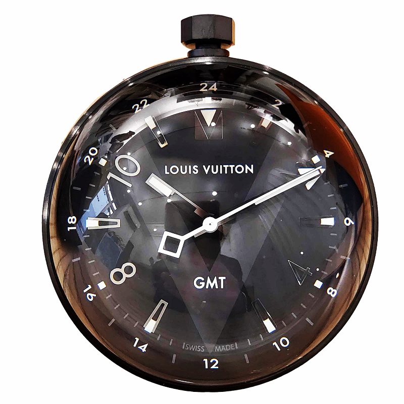 ルイヴィトン LOUIS VUITTON Q1Q000 タンブール GMT テーブルクロック 