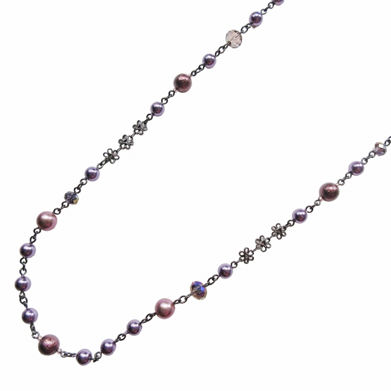 アナスイ ANNA SUI 美品 フェイクパール ネックレス ペンダント ロング 