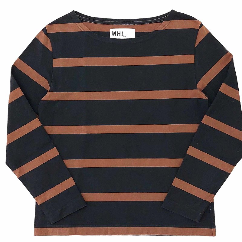 マーガレットハウエル MHL. WIDE STRIPE DRY JERSEY Tシャツ 