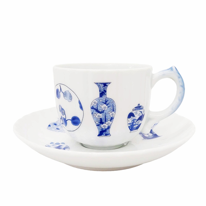 未使用品 深川製磁 ブルーチャイナ カップ ソーサー コーヒーカップ  