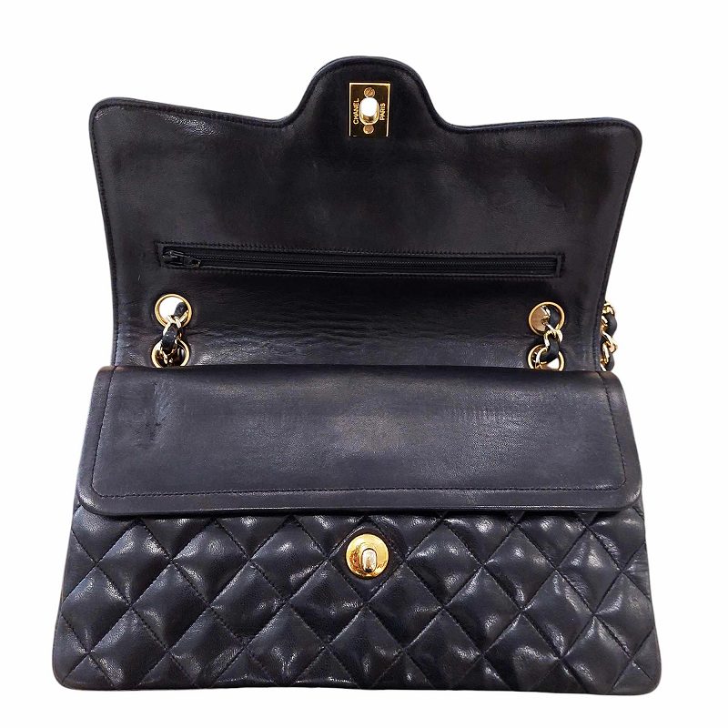 シャネル CHANEL 1番台 ヴィンテージ マトラッセ 25cm ダブルフラップ 