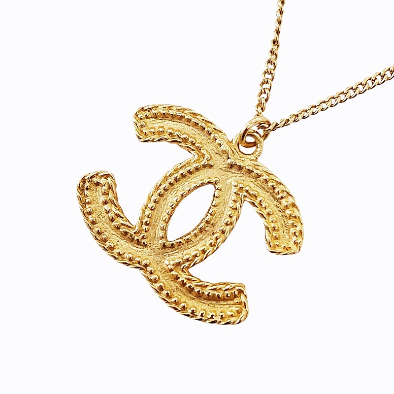 シャネル CHANEL ココマーク ネックレス ペンダント 15c ロゴ メッキ 