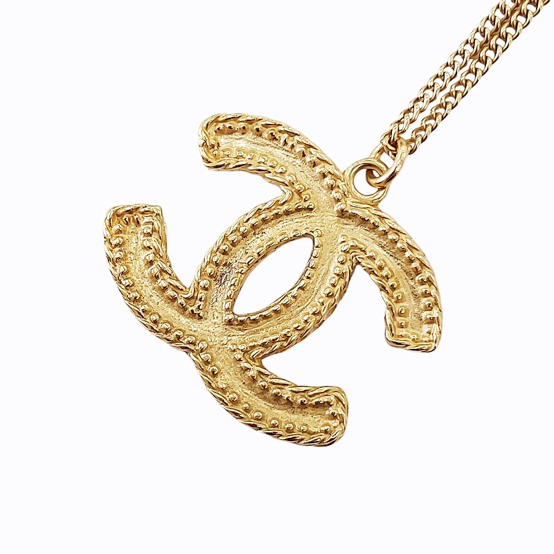 シャネル CHANEL ココマーク ネックレス ペンダント 15c ロゴ メッキ 