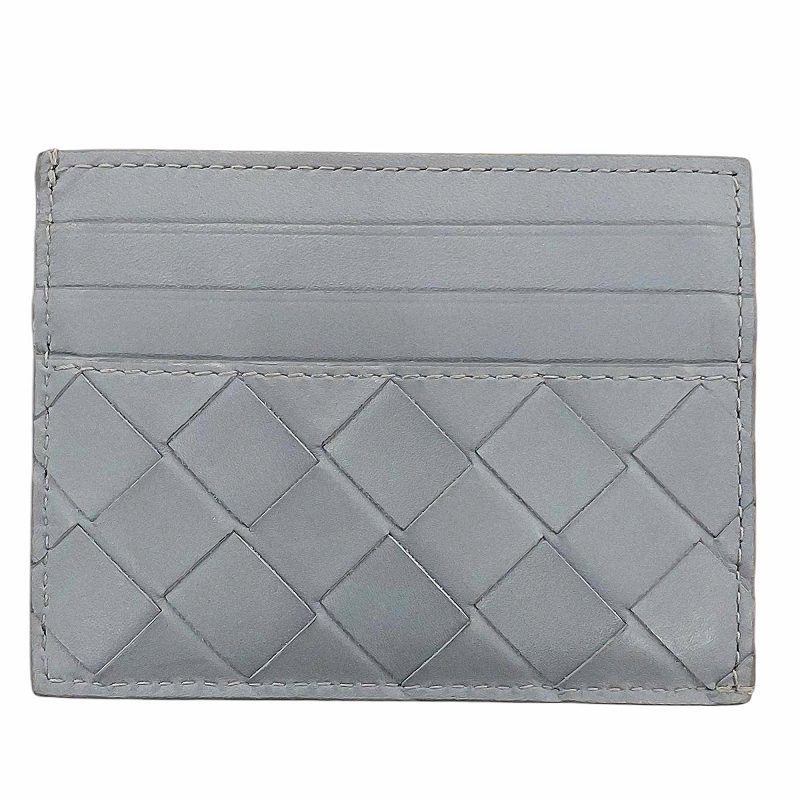 【美品】BOTTEGA VENETA　名刺入れ　イントレチャート　ダークグレー ボッテガヴェネタ イントレチャート カードケース 名刺入れ