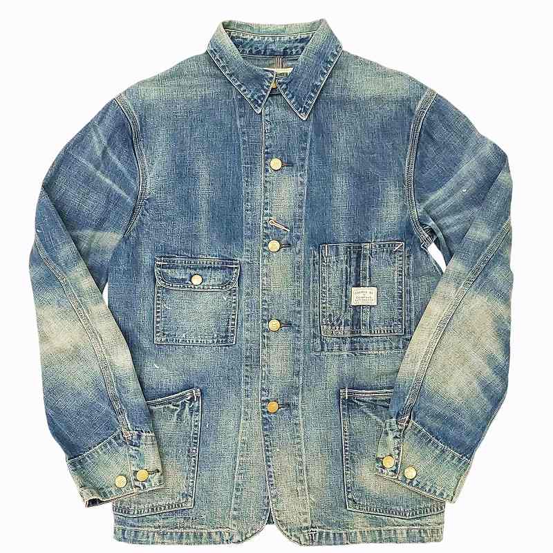 RRL デニムチョアジャケットカバーオール ダメージ加工S ダブルアールエル RRL ラルフローレン デニム チョアジャケット