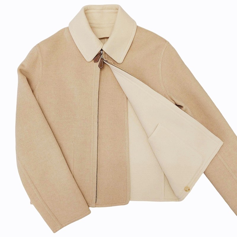 HERMES 2wayダブルフェイスカシミヤコート