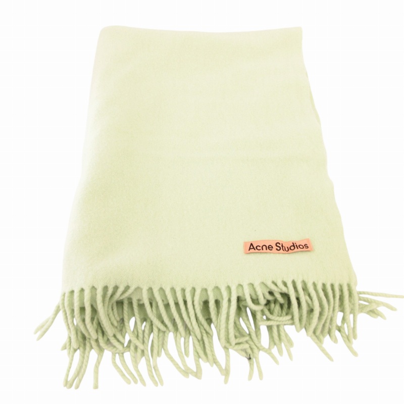 熱い販売 美品Acne Studios 飲み込ま 若草色のウールのマフラーです 小物
