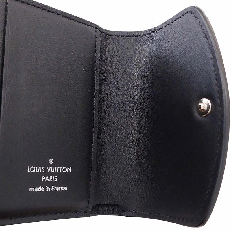 ルイヴィトン LOUIS VUITTON 美品 モノグラム マヒナ ポルトフォイユ イリスXS ノワール 三つ折り財布 ウォレット 小銭入れ 札入れ M67498 黒 ブラック 1114 レディース
