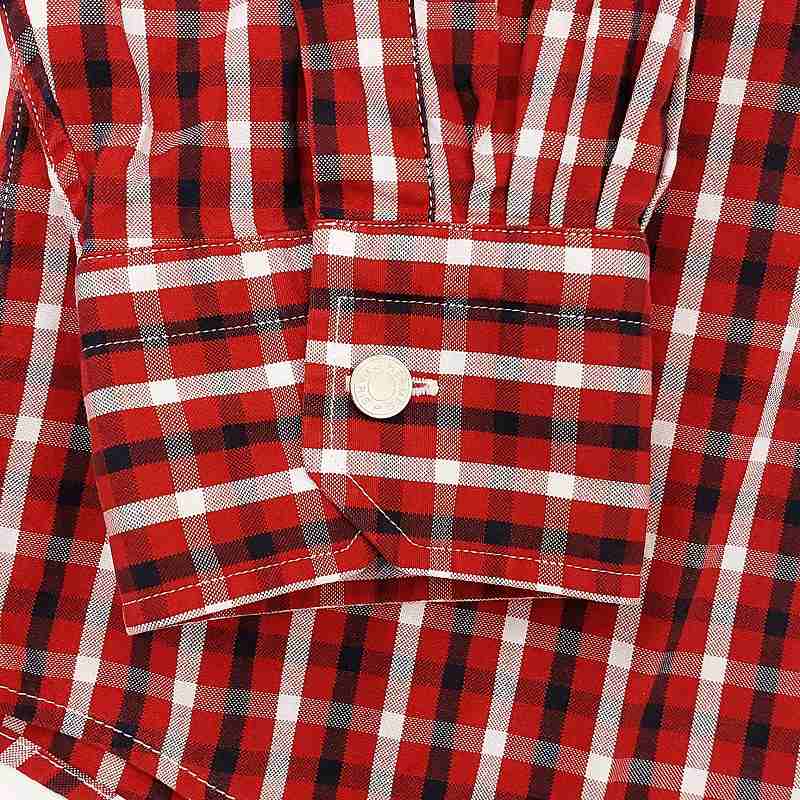 エルメス HERMES ヴィンテージ BD チェックシャツ セリエボタン ボタン