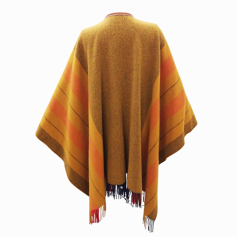 HERMES エルメス ロカバール タッセル付き カシミヤ ウール ポンチョ