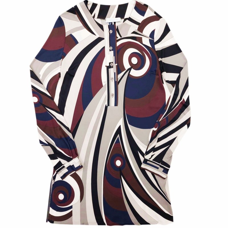 エミリオプッチ EMILIO PUCCI 美品 プッチ柄 レーヨン チュニック 