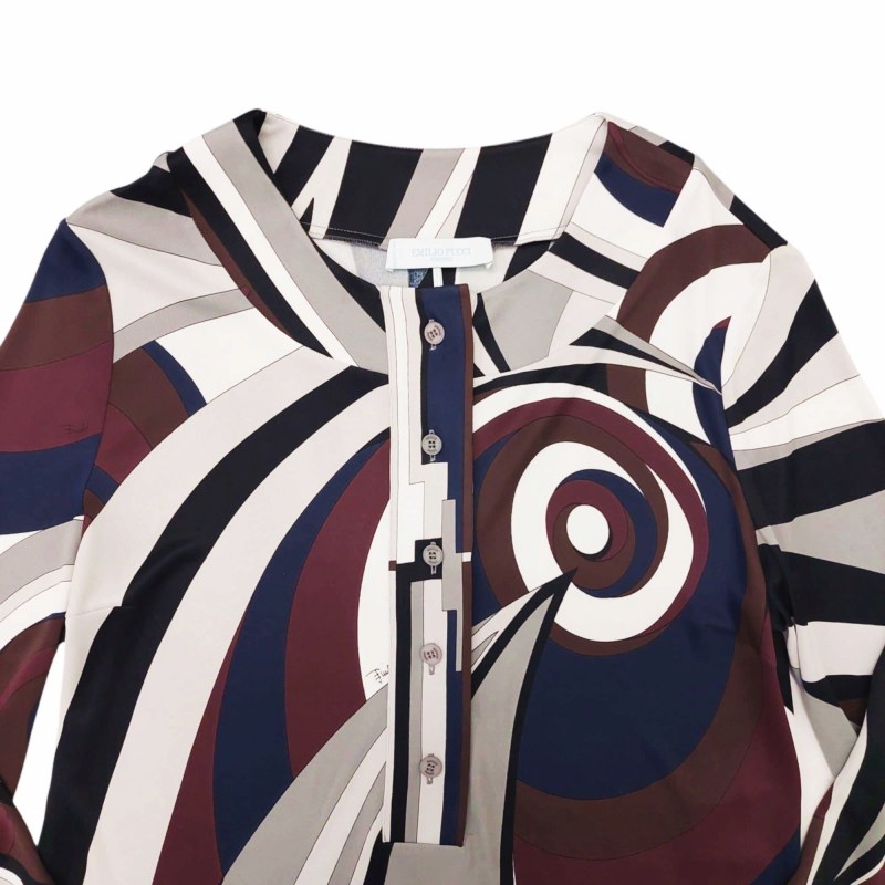 EmilioPucci*エミリオプッチ　ミニワンピース　プッチ柄　チュニック42 EMILIO PUCCI エミリオプッチ ワンピース 42 プッチ柄