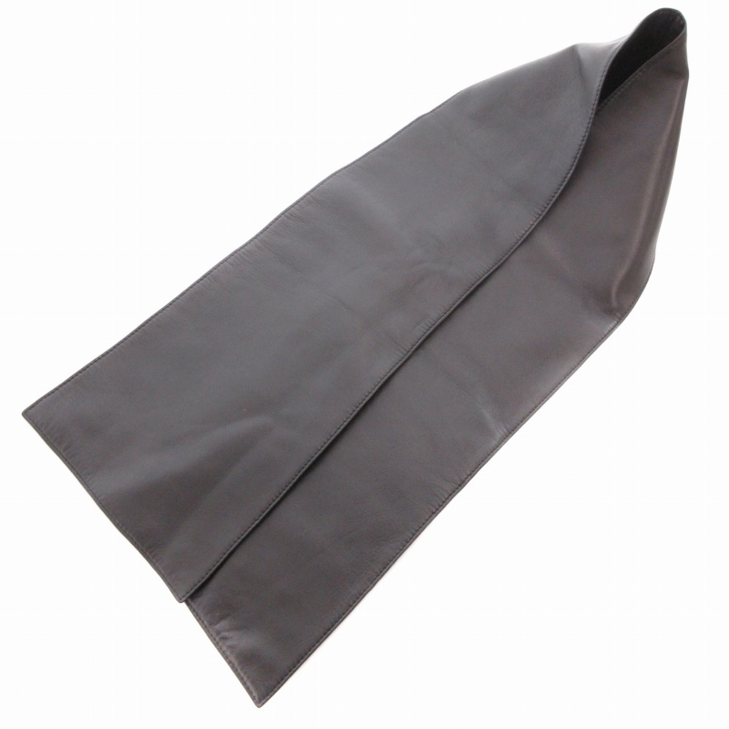 【未使用】ロエベ　ナッパレザー　レディース　マフラー　ブラック　１２０センチ ロエベ LOEWE マフラー ストール ナッパレザー 黒 ブラック /GV