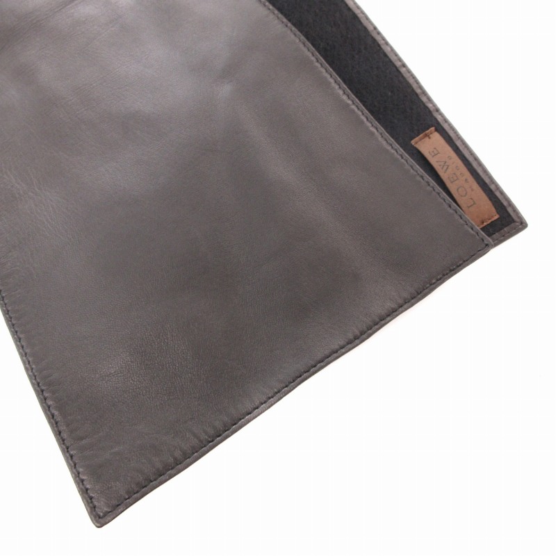 【未使用】ロエベ　ナッパレザー　レディース　マフラー　ブラック　１２０センチ ロエベ LOEWE マフラー ストール ナッパレザー 黒 ブラック /GV