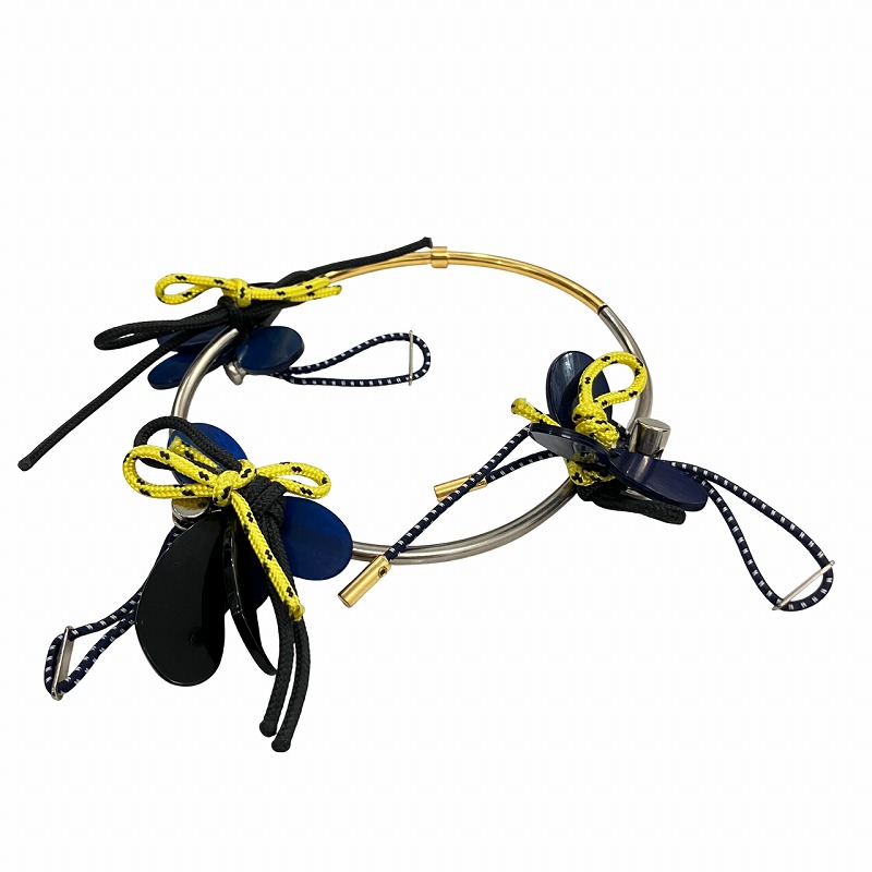 マルニ MARNI ネックレス ドローコード メタル フラワーモチーフ