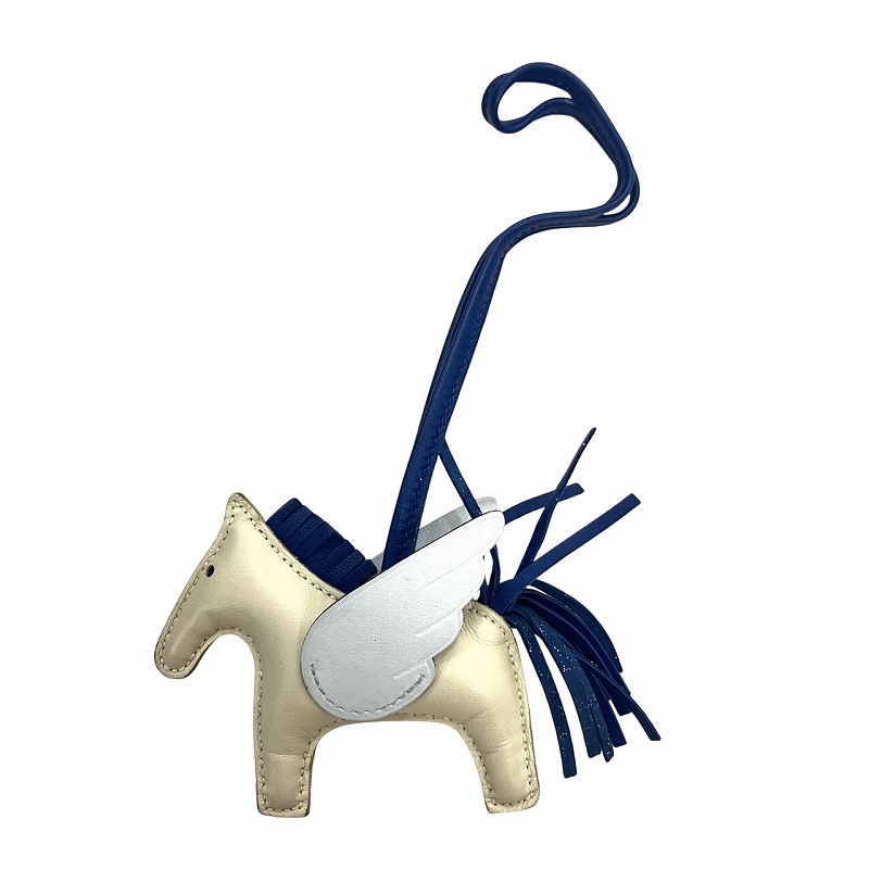 エルメス HERMES ロデオチャームペガサスPM クレ ブルーフランス