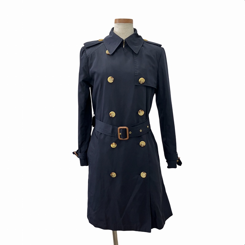 ラルフローレン ブラックレーベル ラムレザー トレンチコート ネイビー