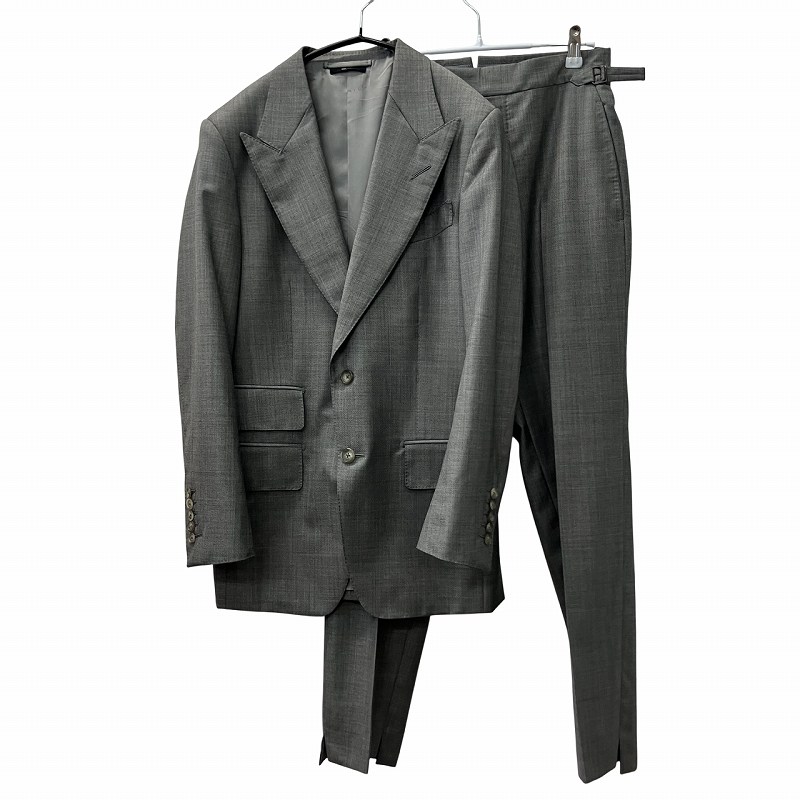 【高級】トムフォード テーラードジャケット 千鳥 グレー シルク 48R M 中古・古着通販】TOM FORD (トムフォード) テーラードジャケット