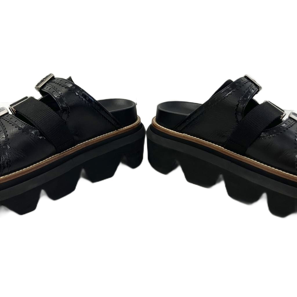sacai 22SS マルチストラッププラットフォーム レザーサンダル 39 黒 sacai 22SS マルチストラッププラットフォーム レザーサンダル