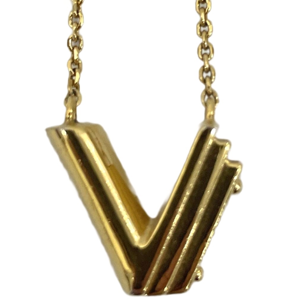 ルイヴィトン LOUIS VUITTON LV&ME Vイニシャル ネックレス ペンダント