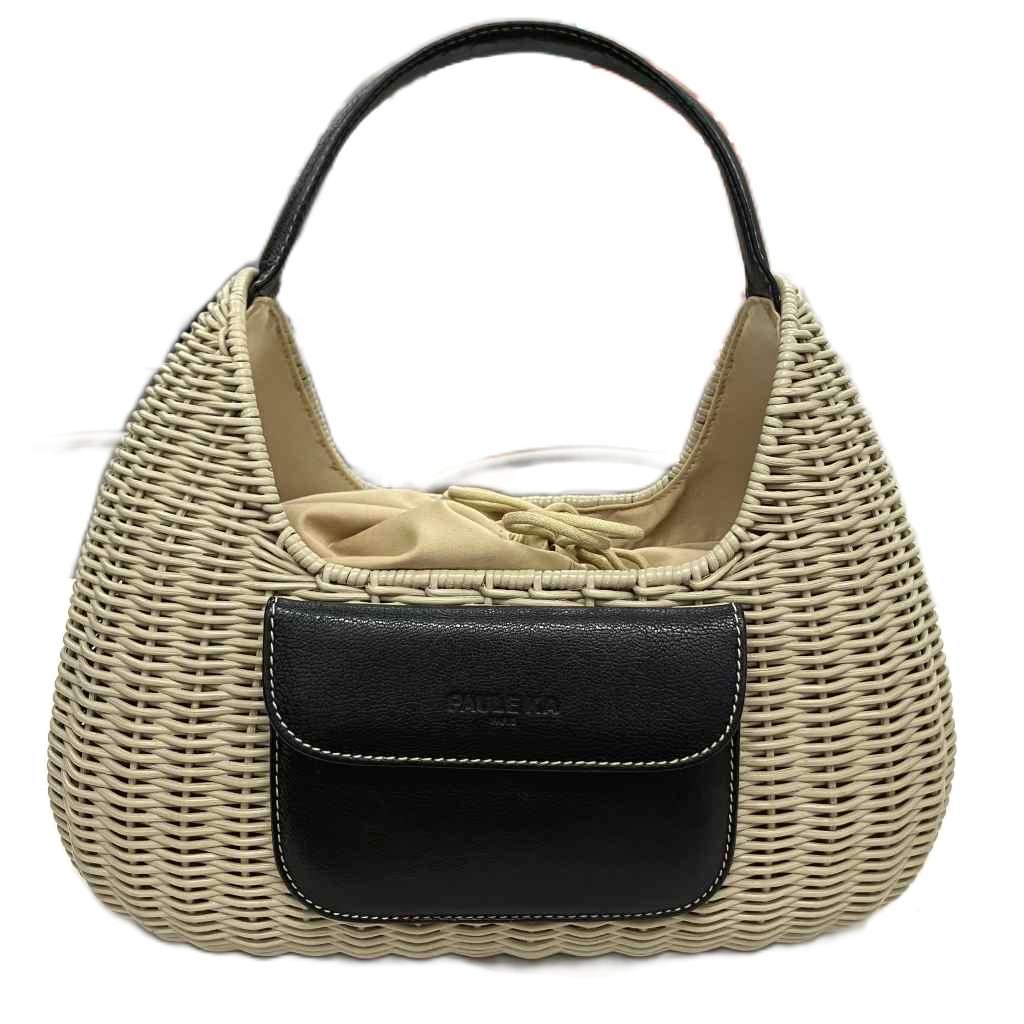ポールカ PAULE KA 美品 かごバッグ ハンドバッグ バスケット ベージュ 