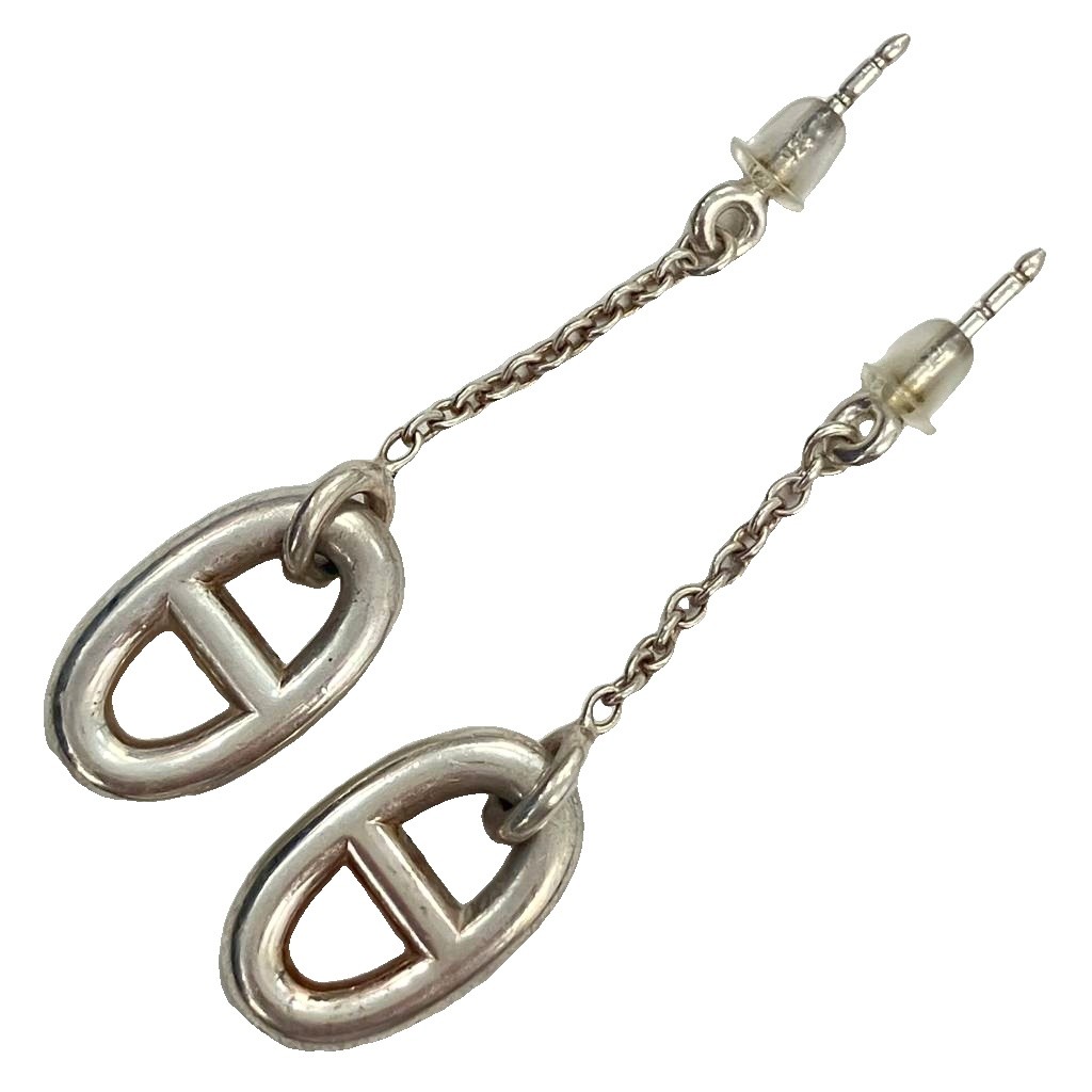 エルメス HERMES ファランドール シェーヌダンクル MM ピアス チェーン 