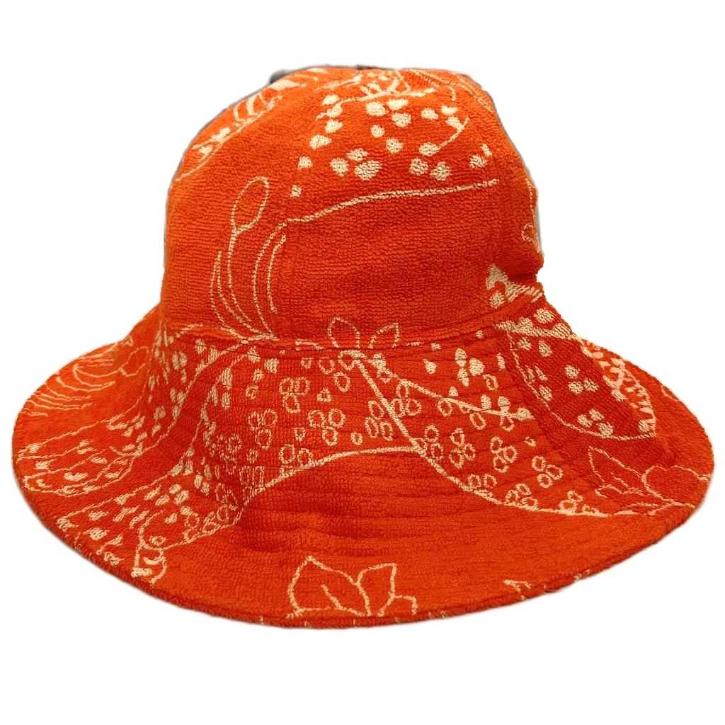 エルメス HERMES 極美品 テリーハット 帽子 レトロ ヒョウ柄 コットン  