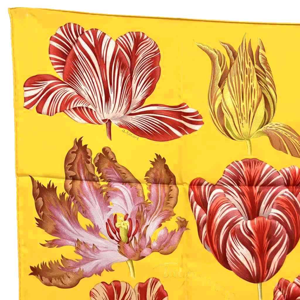 お値下げ未使用エルメス　カレ90 Tulipomanie チューリップマニア HERMES エルメス スカーフ カレ90 『Tulipomanie(チューリップ