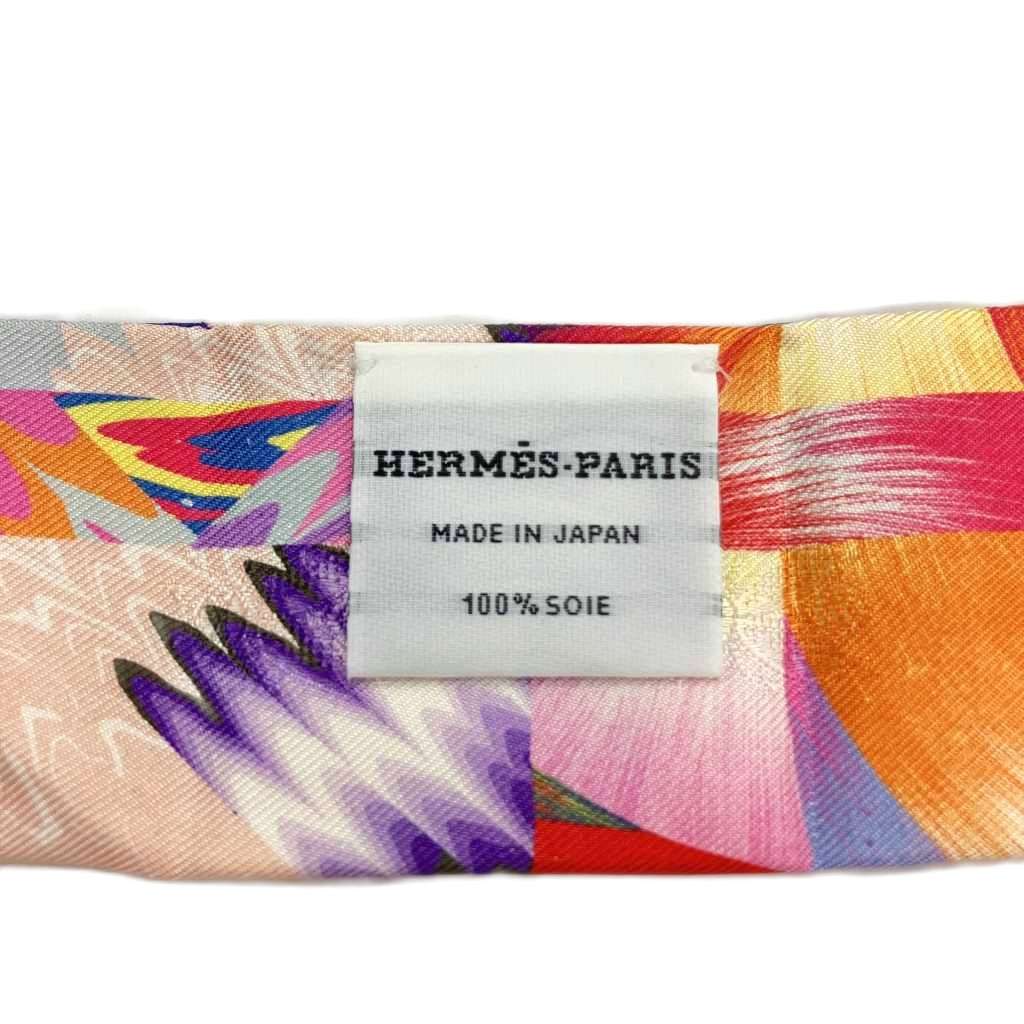 エルメス HERMES 美品 スカーフ ツイリー 京都マーブル シルク タトゥ 