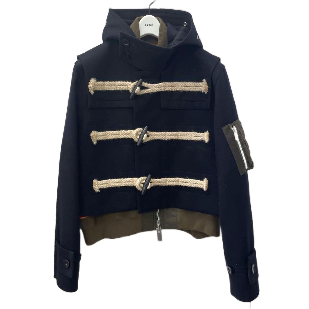 sacai 25AW メルトンダッフルショートコート　サイズ3 未使用品 サカイ sacai タグ付き 25AW Wool Melton Blouson メルトン