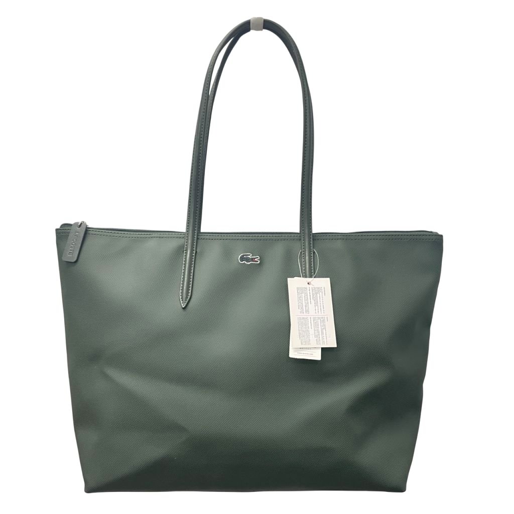 未使用品 ラコステ LACOSTE タグ付き プチピケ ラージ トートバッグ 緑 