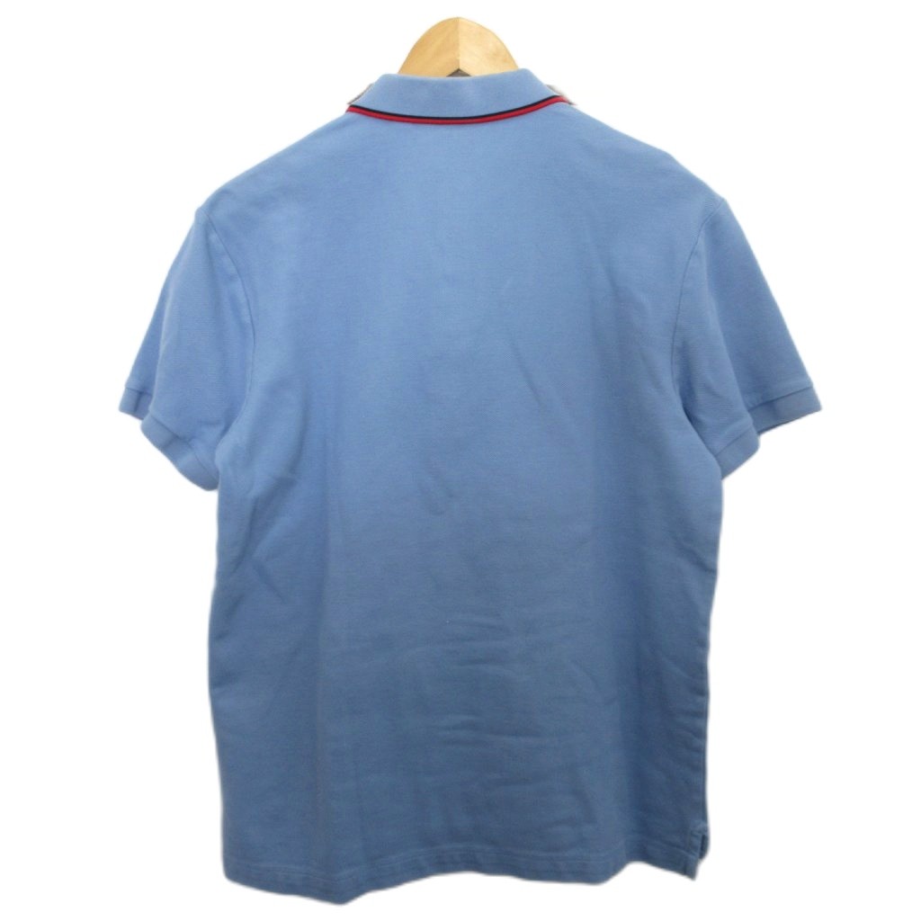 バーバリー BURBERRY 半袖ポロシャツ TB刺繍 鹿の子 Lサイズ 極美品 バーバリー BURBERRY ポロシャツ 半袖 ロゴ刺繍 鹿の子 TB L 青 ブルー