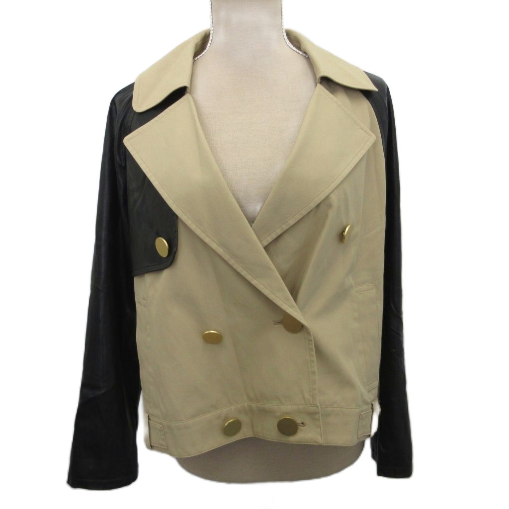 レザーミックストレンチジャケット