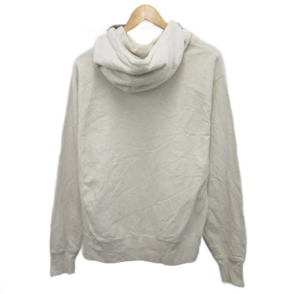 チャンピオン CHAMPION リバースウィーブ REVERSE WEAVE パーカー フーディー プルオーバー ロゴ刺繍 XL アイボリー ■MET2 メンズ