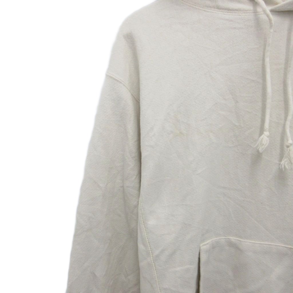 チャンピオン CHAMPION リバースウィーブ REVERSE WEAVE パーカー フーディー プルオーバー ロゴ刺繍 XL アイボリー ■MET2 メンズ