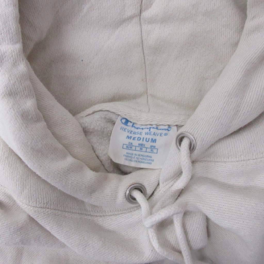 チャンピオン CHAMPION リバースウィーブ REVERSE WEAVE パーカー フーディー プルオーバー ロゴ刺繍 XL アイボリー ■MET2 メンズ