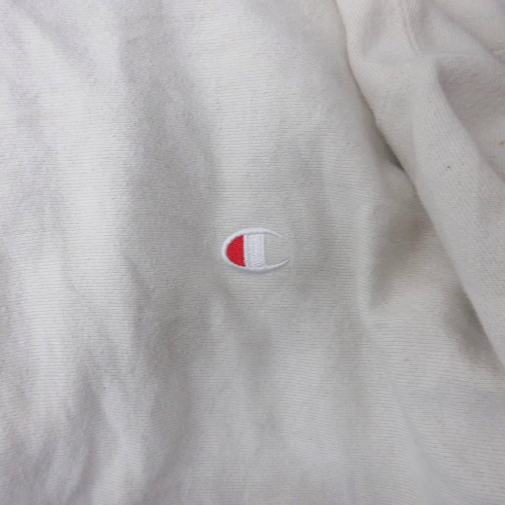 チャンピオン CHAMPION リバースウィーブ REVERSE WEAVE パーカー フーディー プルオーバー ロゴ刺繍 XL アイボリー ■MET2 メンズ