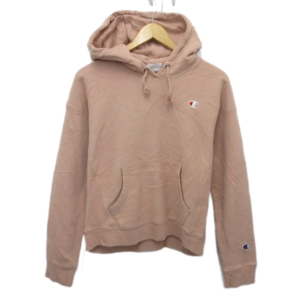 チャンピオン CHAMPION リバースウィーブ REVERSE WEAVE パーカー フーディー プルオーバー ロゴ刺繍 M ピンク ■MET2 メンズ