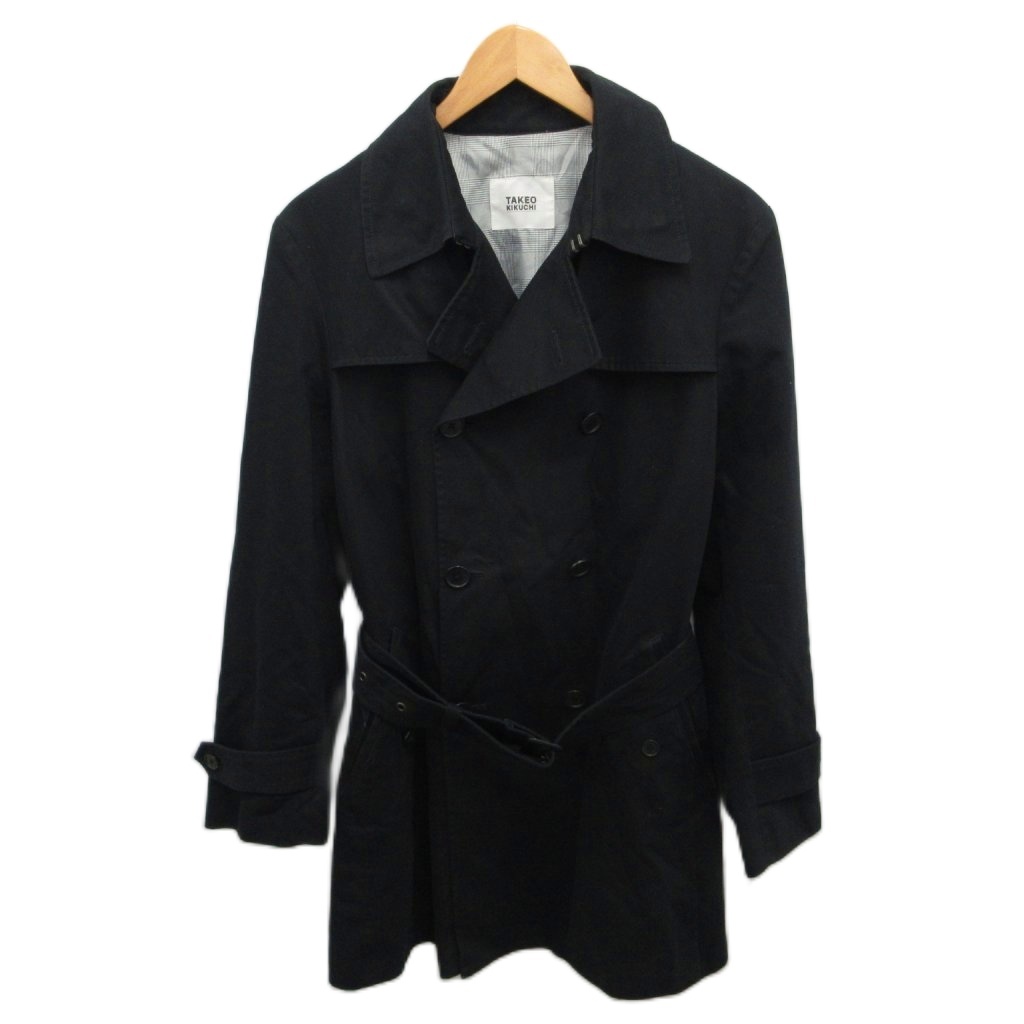 TAKEO KIKUCHI ブラック トレンチコート TAKEO KIKUCHI タケオキクチ