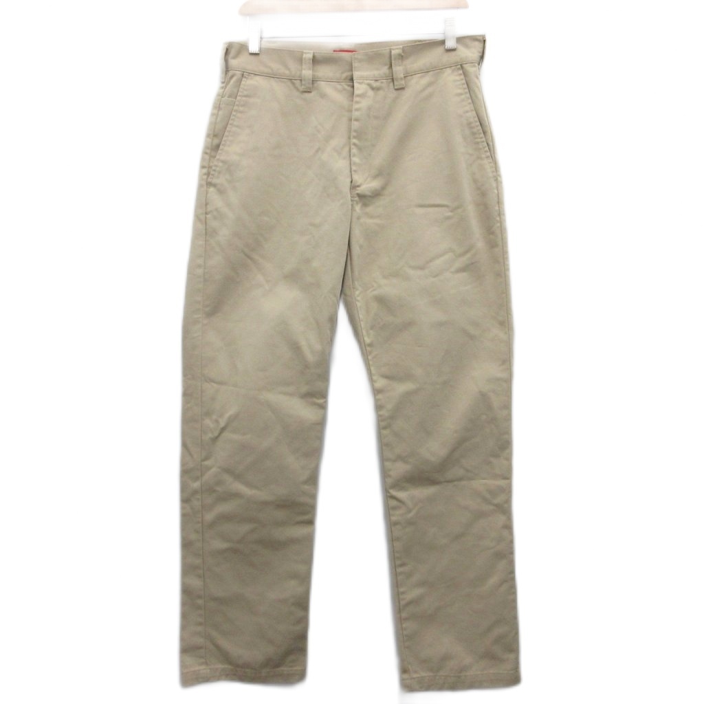 シュプリーム SUPREME チノパン パンツ ストレート ロゴタグ ベージュ  