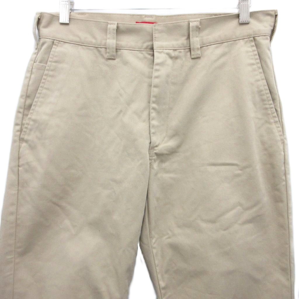 シュプリーム SUPREME チノパン パンツ ストレート ロゴタグ ベージュ  