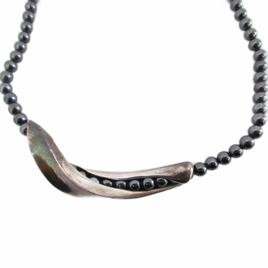 ジョージジェンセン SV925 シルバー ヘマタイト ネックレス チョーカー ジョージジェンセン GEORG JENSEN ネックレス ペンダント チョーカー