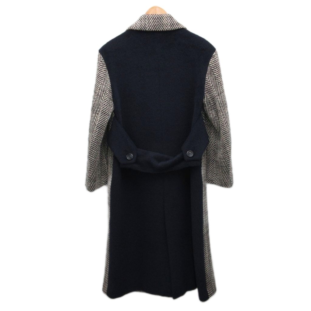 アドーア ADORE 美品 チェスターコート ダブル ロング丈 ヘリンボーン  