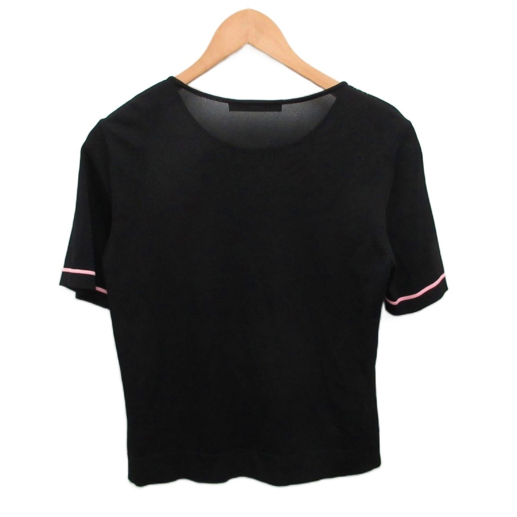 レオナール LEONARD カットソー Tシャツ 半袖 花柄 黒 ブラック 38